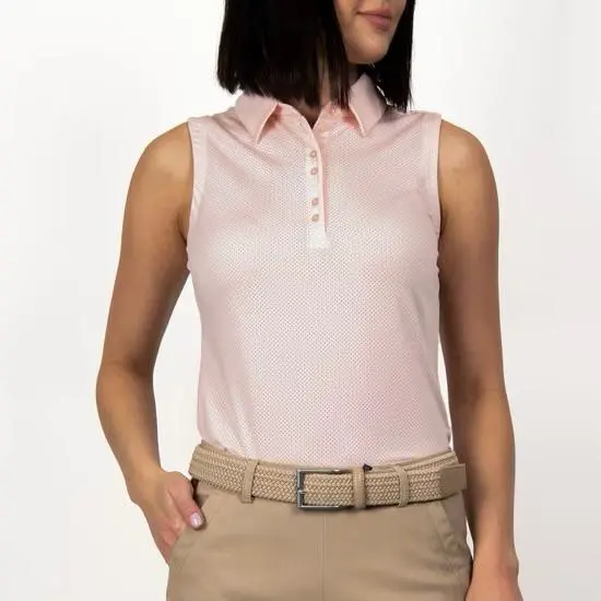 Kjus Eve Sleeveless Golf Polo In Rose Quartz Hue 1