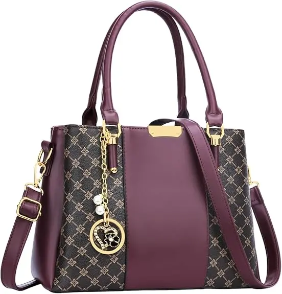 Kkxiu Triple-Zip Satchel – Functional Pu Leather Shoulder Bag With Multi-Compartment Organization 1