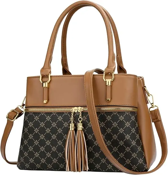 Kkxiu Women’S Zippered Crossbody Satchel – Lightweight Pu Leather Shoulder Bag With Secure Pockets & Adjustable Strap 1