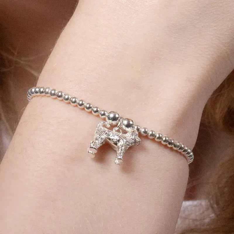 Labradoodle Bracelet – Handcrafted Sterling Silver Beaded Band 1
