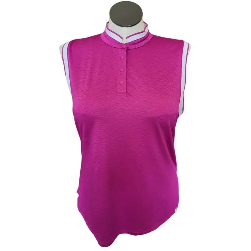 Lady Hagen Magenta Textured Sleeveless Golf Top – Modern Silhouette, Size Xl 1