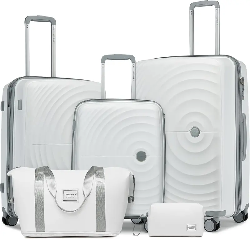 Larvender 5-Piece Pp Hardshell Luggage Set – Expandable, Tsa-Secured Travel Suitcases (20", 24", 28", Db, Tb) 1