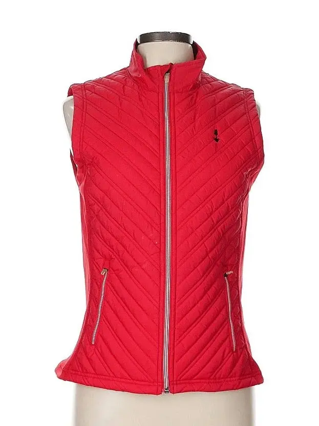 Levelwear Red Quilted Logo Vest For Women – Size M 1