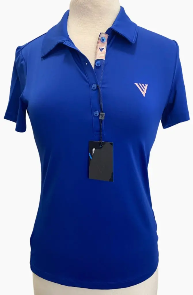 Levelwear Royal Blue Button-Down Polo – Crisp Collar Sport Shirt, Size S 1