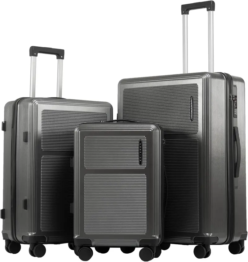 Lightweight 3-Piece Spinner Luggage Set – 20/24/28 Inch Expandable Hardshell Suitcases With Tsa Lock & Silent 360° Wheels 1