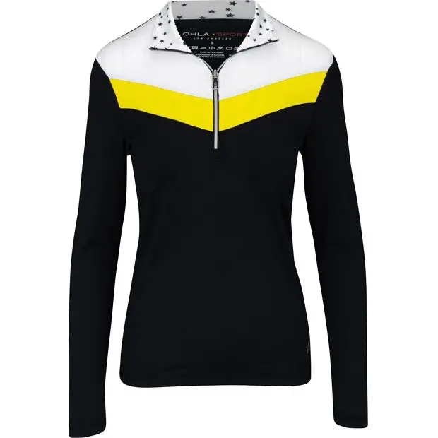 Lohla Sport Emily Chevron Pullover – White/Yellow/Black, Size Xxl 1