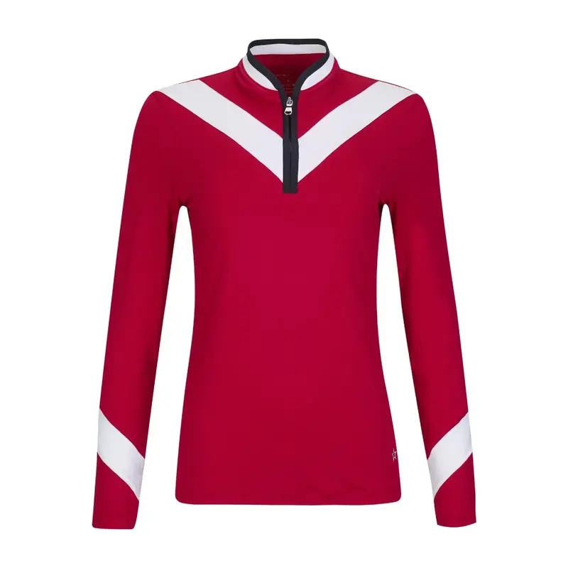 Lohla Sport Laurie Crimson Chevron Golf Top For Women – Size L 1