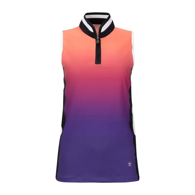 Lola Sport Orange Ombre Sleeveless Golf Polo – Size Xxl 1