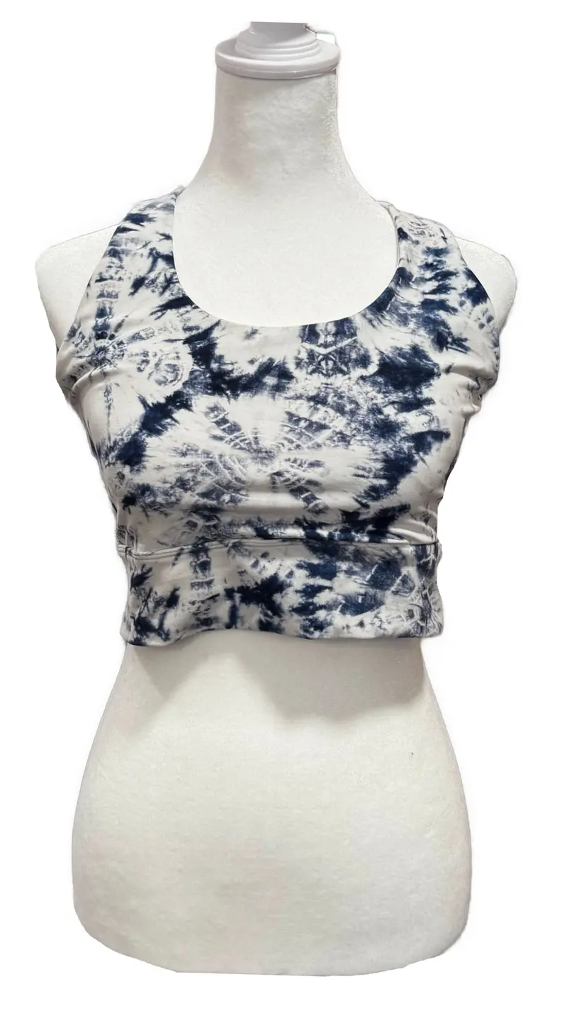 Lorna Jane Tie-Dye Sports Bra – White And Blue Ombre, Size L 1