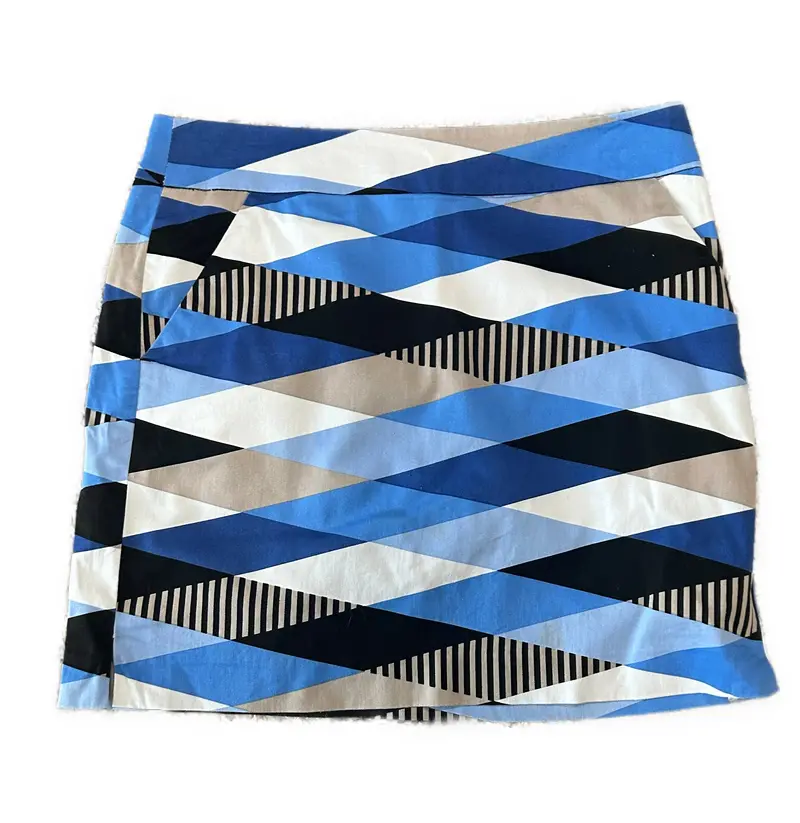 Loudmouth Blue-Black-White Diamond-Print Golf Skort - Size 4 1