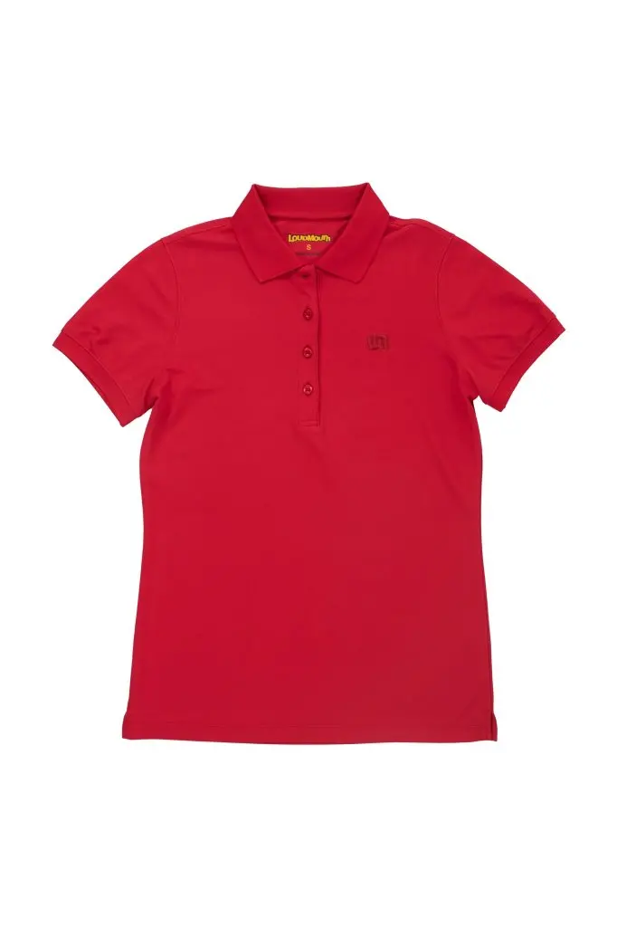 Loudmouth Bright Red Golf Polo – Women'S Size M, Playful Pattern 1