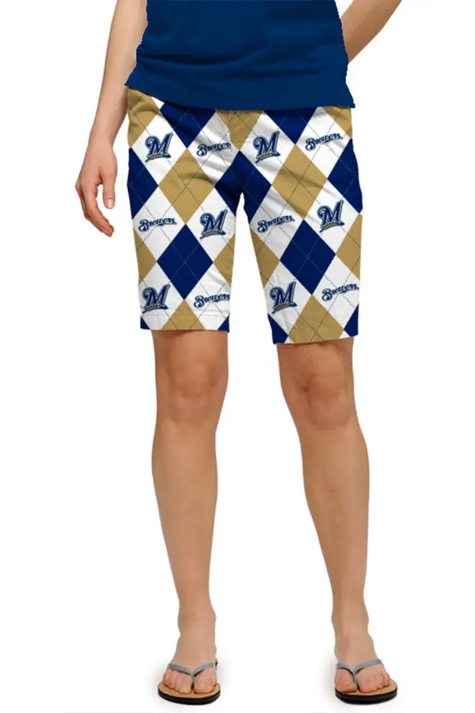 Loudmouth Milwaukee Brewers Fairway Bermuda-Style Golf Shorts 1