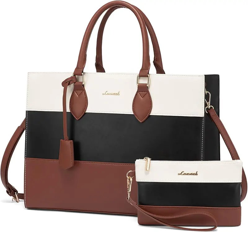Lovevook 15.6" Waterproof Laptop Tote For Women – Stylish Work Bag With Clutch Purse & Spacious Interior 1