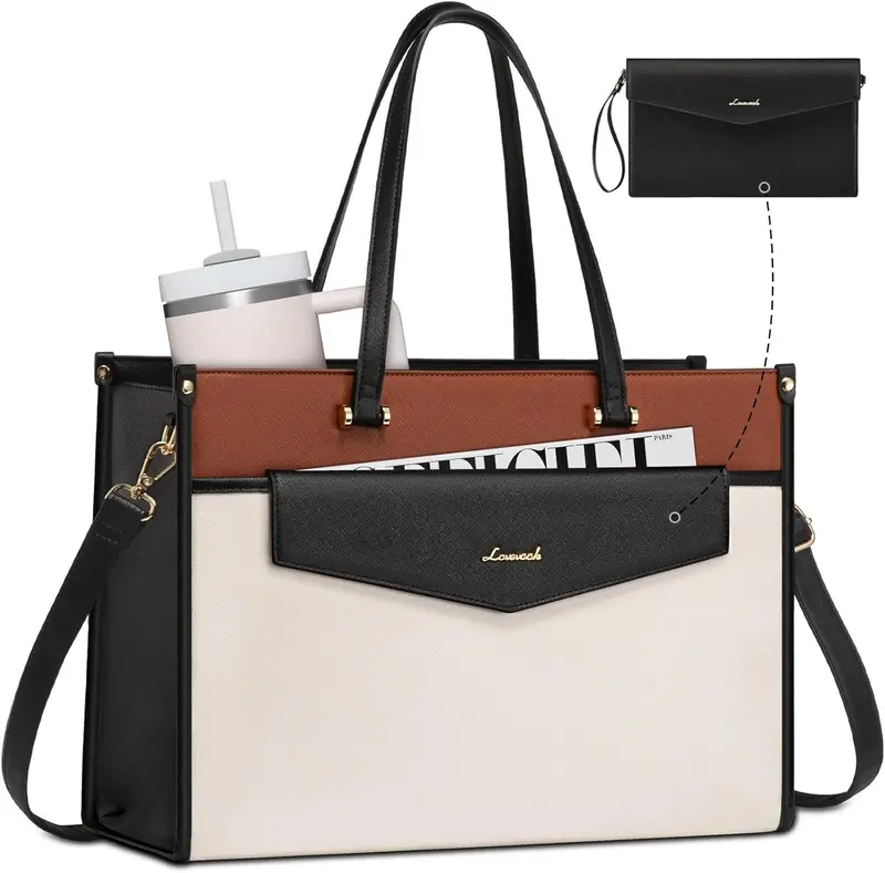 Lovevook 15.6" Waterproof Laptop Tote With Detachable Clutch 1