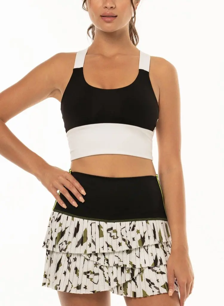 Lucky In Love White & Black Mesh Overlay Sports Bra – Size Xs 1