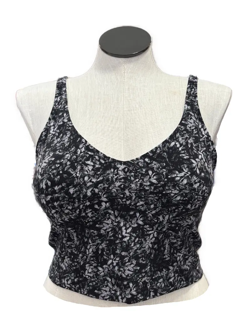 Lululemon Align Bra In Grayscale Foliage Print – C/D Cup 1