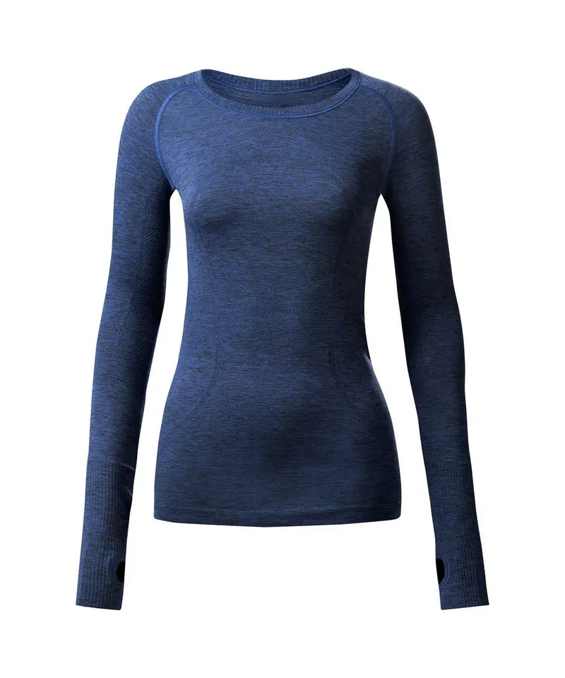 Lululemon Swiftly Tech Long-Sleeve Crew Neck Top – Black & Sapphire Blue, Size 10 1