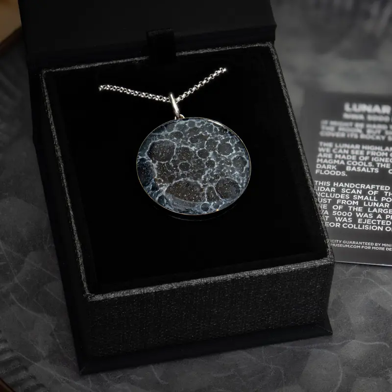 Lunar Highlands Moon Rock Pendant – Handcrafted Necklace 1