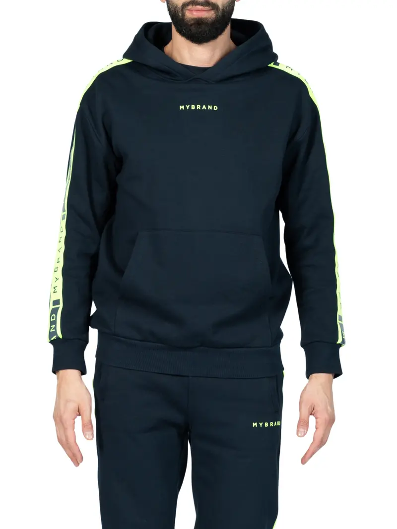 Mb Contrast Taping Hoodie In Striking Cobalt Blue 1