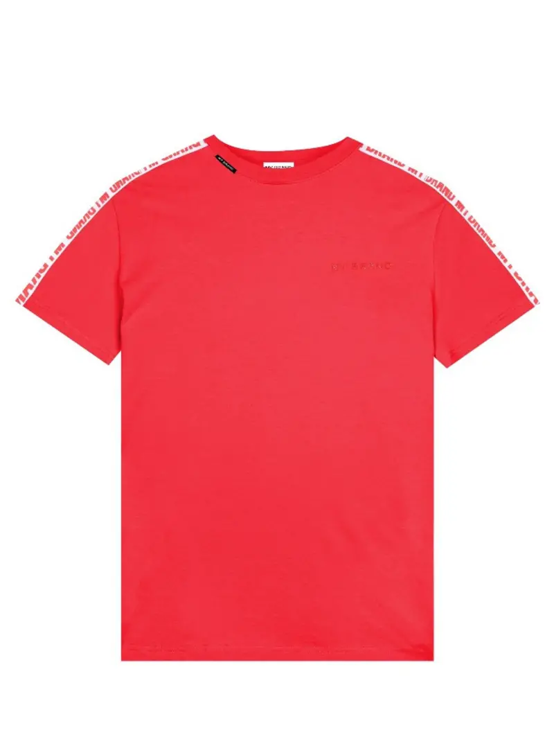 Mb Logo Tape Detail T-Shirt In Red 1