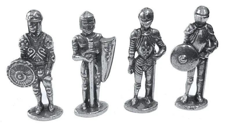 Medieval Knight Miniature Set – 4-Piece Armor Figurines, 1.5" Height 1