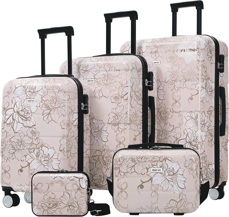 Merax 5-Piece Printed Hardshell Spinner Luggage Set 1