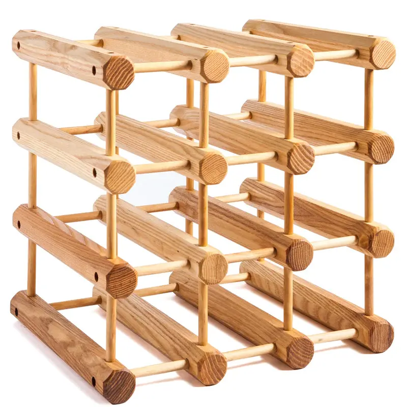 Modular 12-Bottle Wine Rack – Sustainable Wood Construction 1