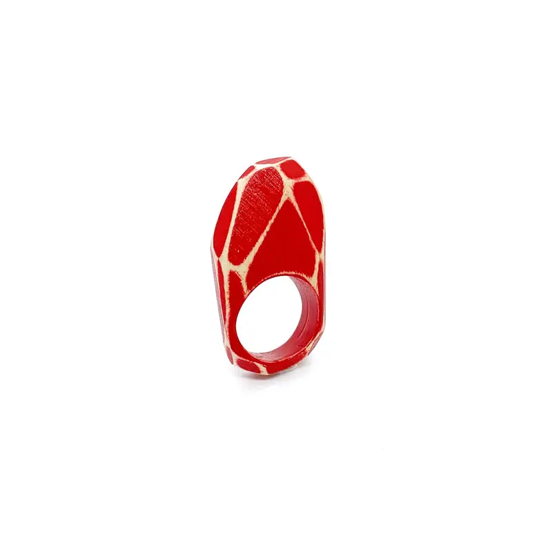 Multifaceted Tall Ring – Geometric Sculptural Design 1