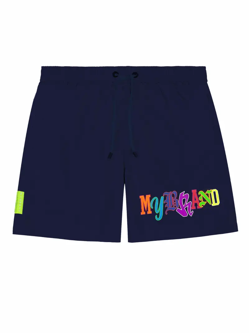 Multifont Swim Capsule Swimshort In Navy 1
