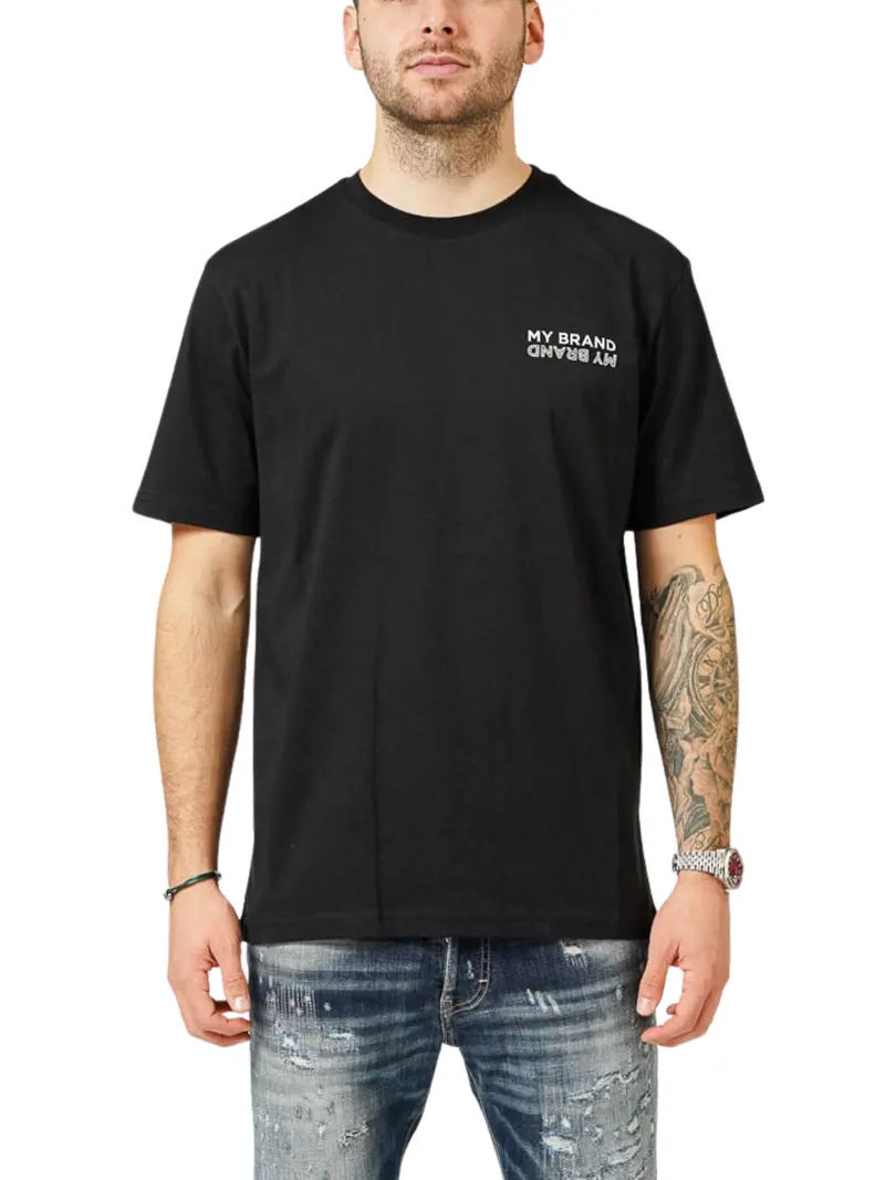 My Brand Upside-Down Chest Graphic Black T-Shirt 1