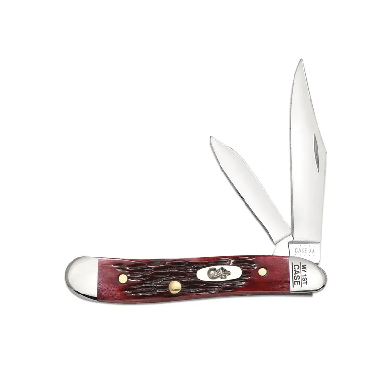 My First Case Peach Seed Jig Peanut Knife With Old Red Bone Handles 1