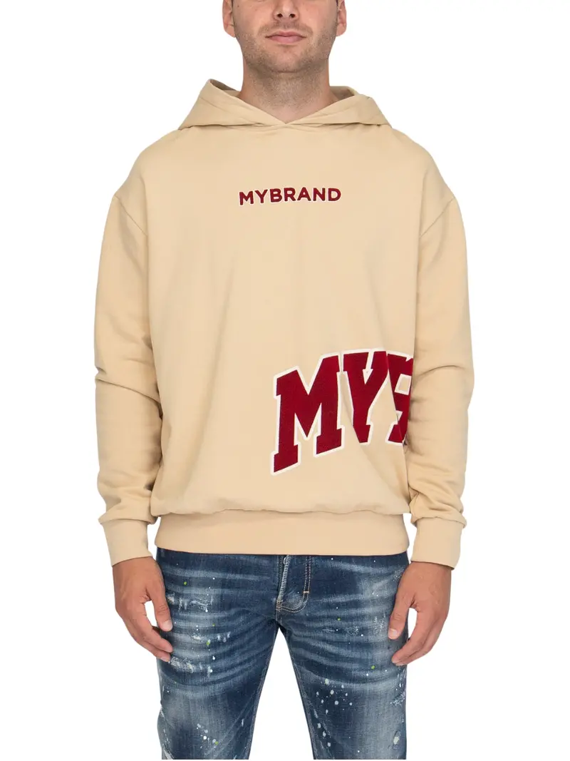 Mybrand Bold Emblem Lightweight Hoodie – Off-White 1