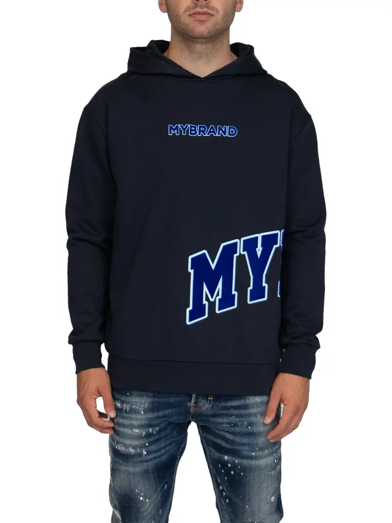Mybrand Bold Emblem Pullover Hoodie – Navy 1