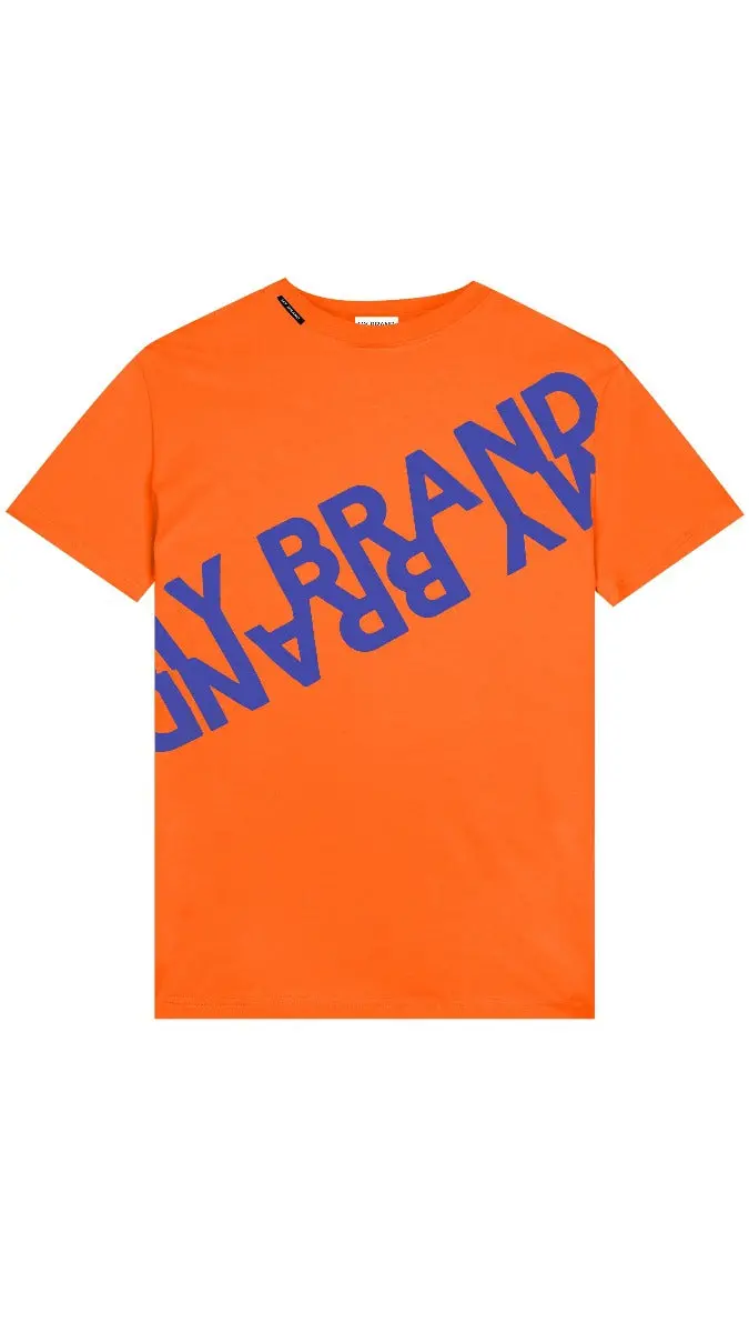 Mybrand Double-Branded Tee In Neon Orange 1