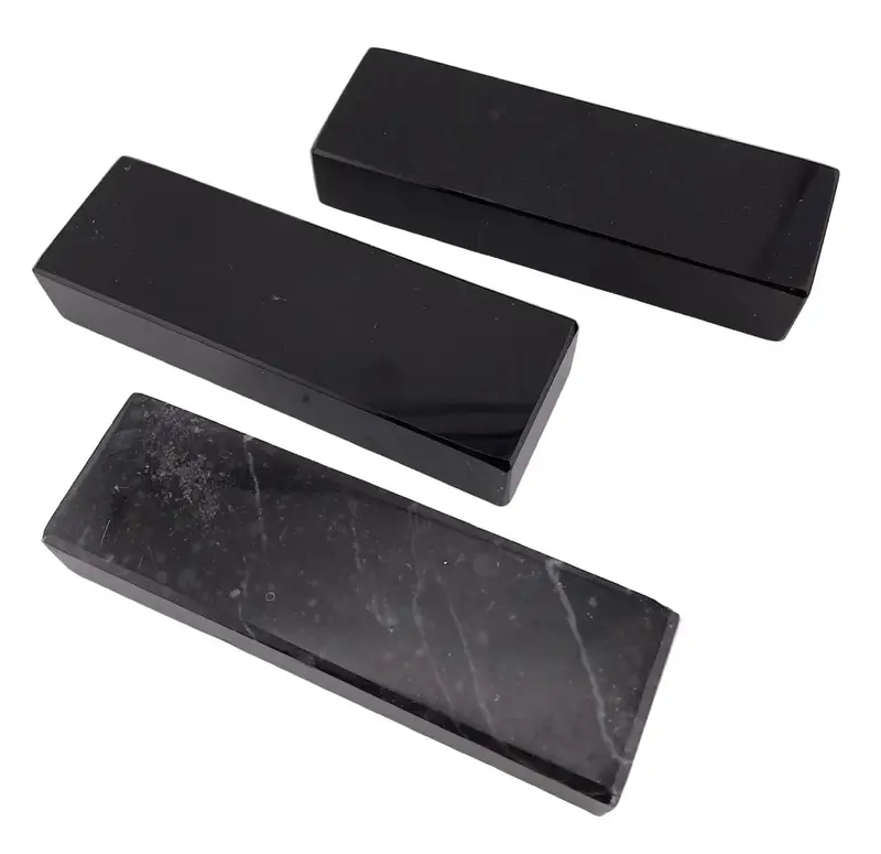 Narrow Display Platform: Black Rectangular Marble Stone Base, 6-Inch Length — For Compact Or Vertical Items 1