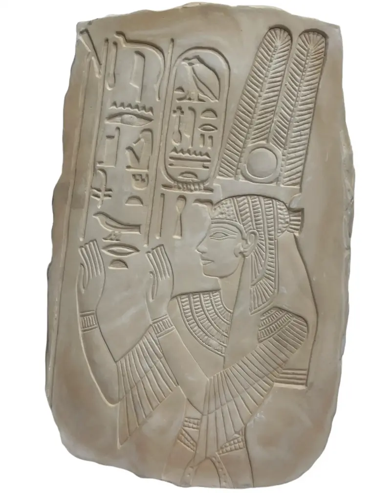 Nefertari Relief Fragment: Queen Of The Valley Of The Queens, Authentic-Style Carving 1