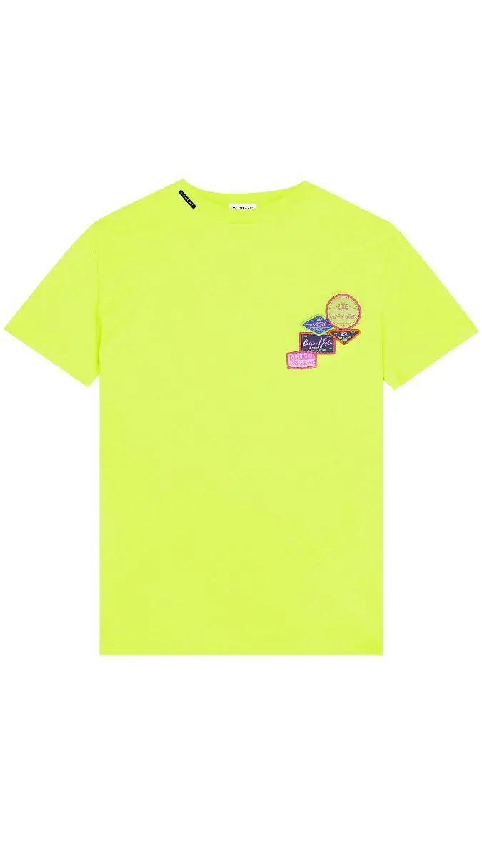 Neon Yellow Mb Old Skool Patchwork T-Shirt 1