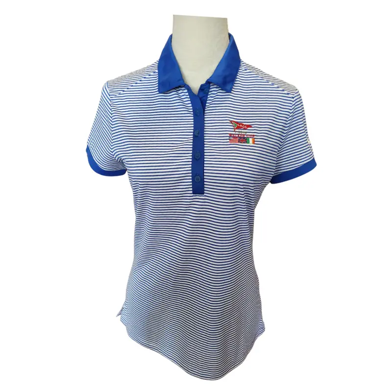 Nike Golf Blue-And-White Striped Performance Polo – Branded Design 1