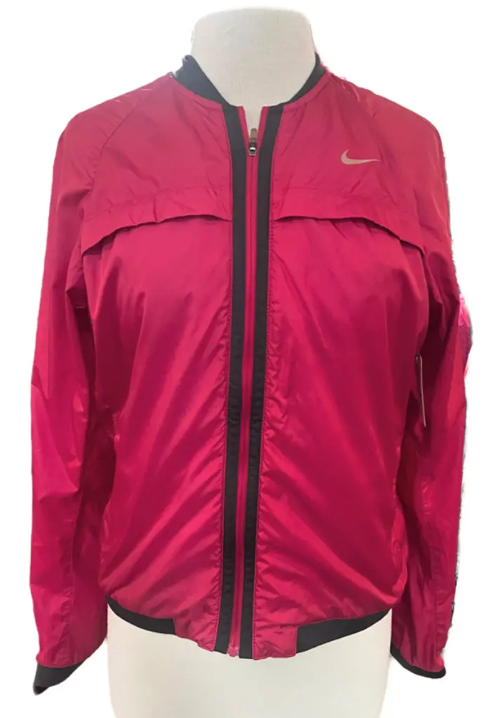Nike Women'S Magenta Full-Zip Running Jacket – Lightweight Layering Piece, Size L 1