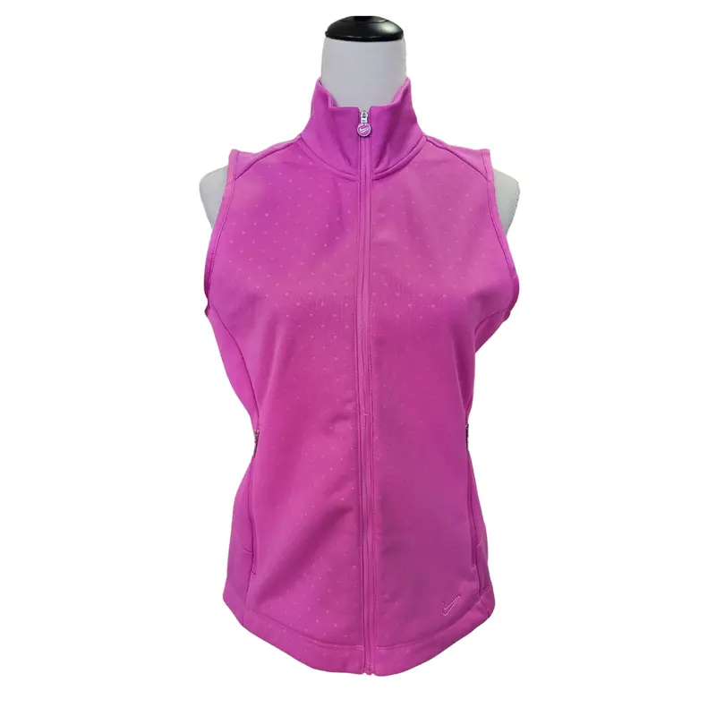 Nike Women’S Pink Polka Dot Golf Vest – Size M 1