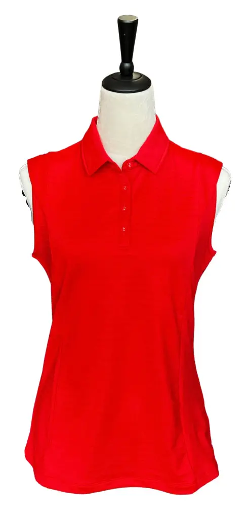 Nivo Red Sleeveless Polo – Performance Fit, Size S 1