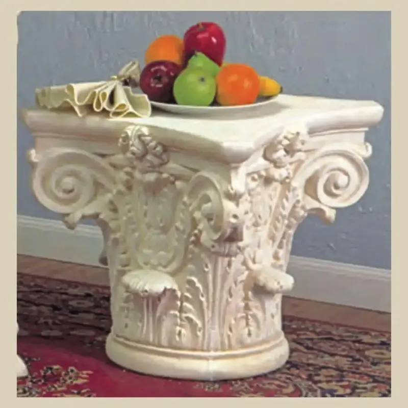 Ornate Fleur-Decorated Corinthian Cocktail Table Base – 18-Inch Floral Accent 1