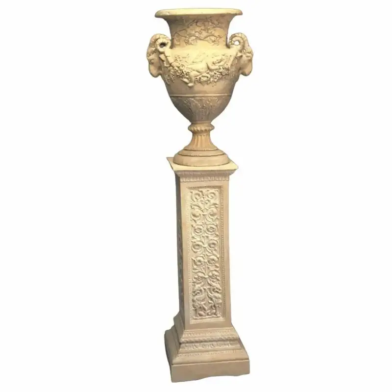 Ornate Italian Vine-Motif Square Pedestal – 38.5-Inch Height 1