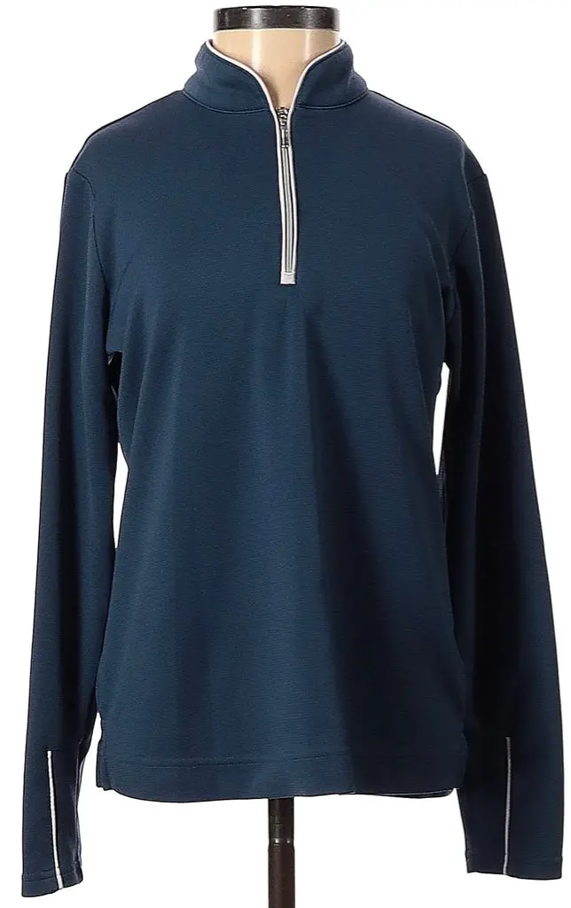 Pebble Beach Blue Quarter-Zip Lightweight Pullover – Uv-Protective Golf Top, Size S 1