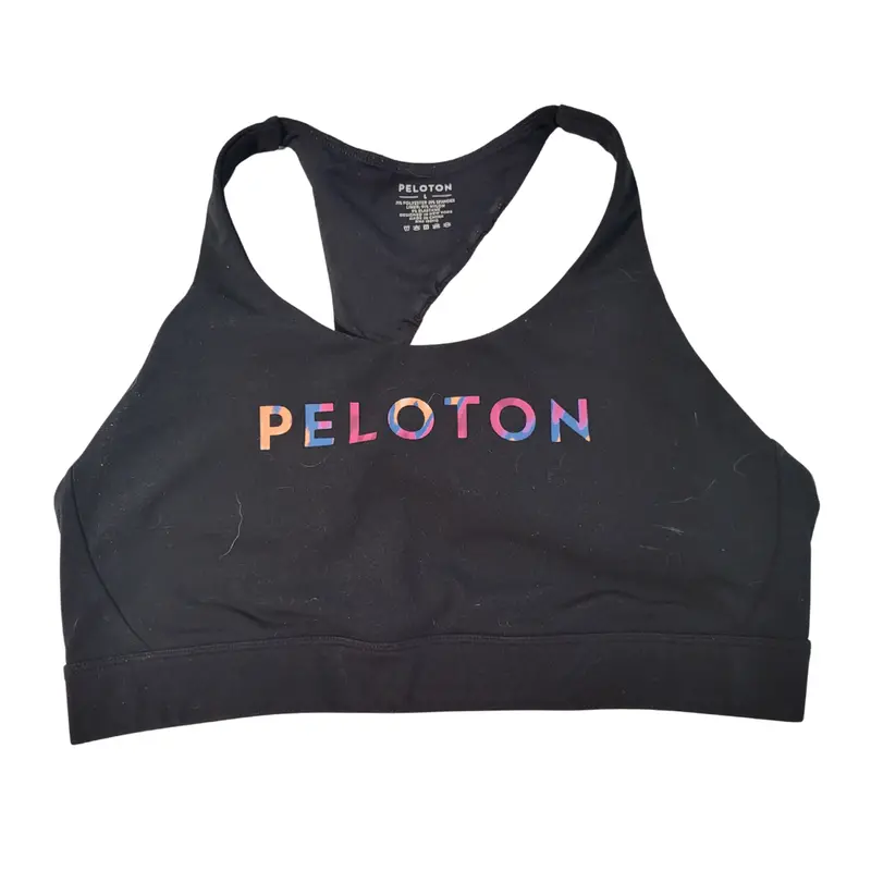 Peloton Multicolor-Strap Black Sports Bra – Size L 1