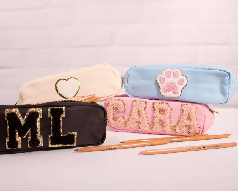 Personalised Glitter Or Pearl Letter Pencil Case 1