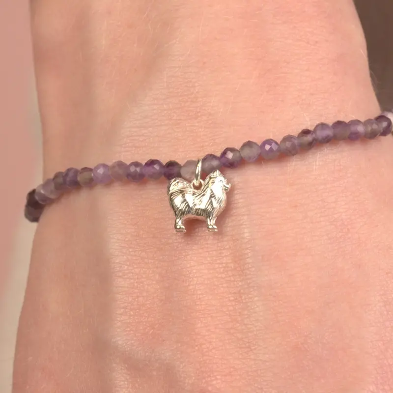 Personalised Pomeranian Charm Bracelet With Sparkling Crystals 1