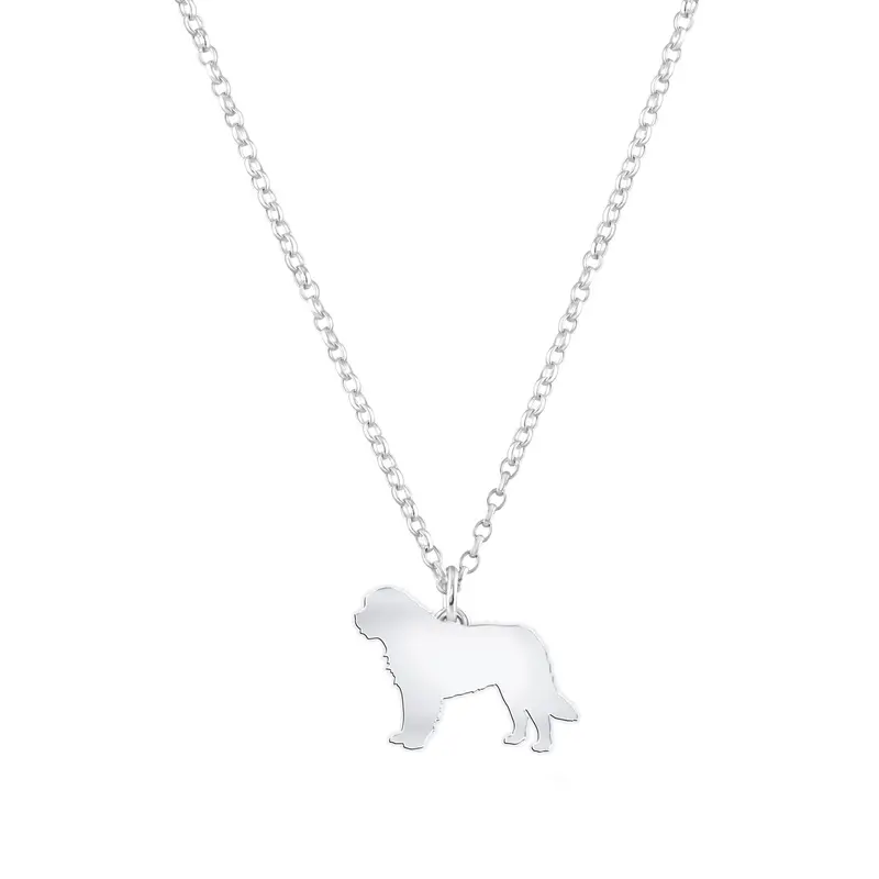 Personalised Saint Bernard Silver Pendant Necklace 1