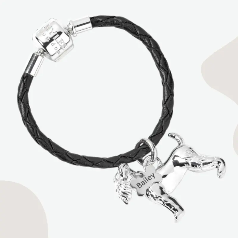 Personalised Schnauzer Silver Keyring 1