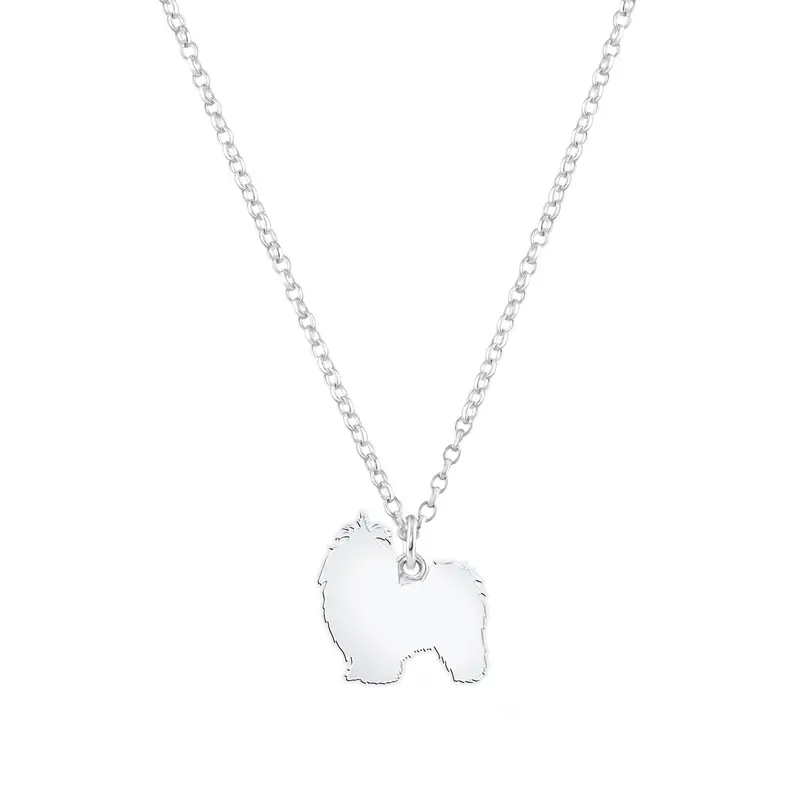 Personalised Shih Tzu Dog Silhouette Pendant Necklace – Sterling Silver 1